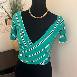 FREE. green crop top.